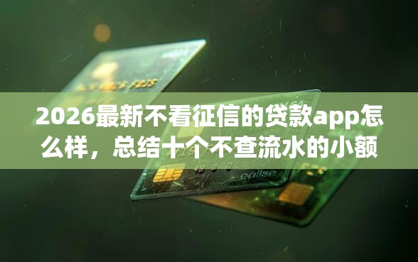 2026最新不看征信的贷款app怎么样，总结十个不查流水的小额度贷款软件！