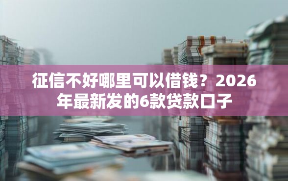 征信不好哪里可以借钱？2026年最新发的6款贷款口子