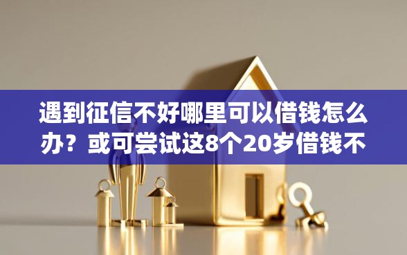 遇到征信不好哪里可以借钱怎么办？或可尝试这8个20岁借钱不求征信速借app