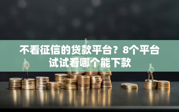 不看征信的贷款平台？8个平台试试看哪个能下款
