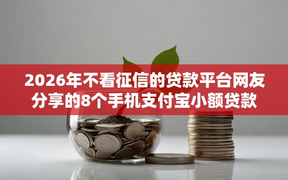 2026年不看征信的贷款平台网友分享的8个手机支付宝小额贷款的平台我觉得不错！