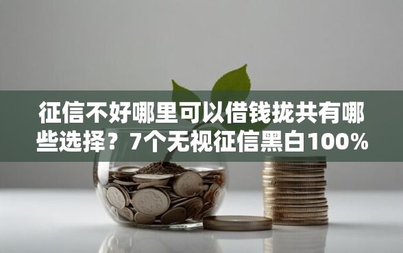 征信不好哪里可以借钱拢共有哪些选择？7个无视征信黑白100%秒下网贷口子详解