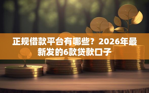 正规借款平台有哪些?2026年最新发的6款贷款口子 正规借款平台有哪些?2026年最新发的6款贷款口子