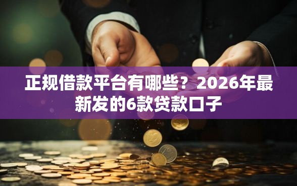 正规借款平台有哪些？2026年最新发的6款贷款口子