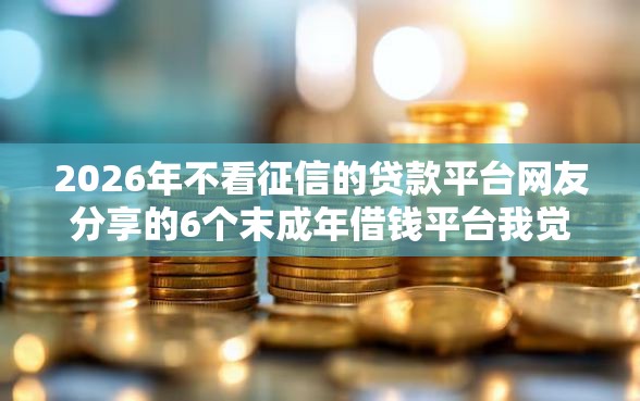 2026年不看征信的贷款平台网友分享的6个末成年借钱平台我觉得不错！