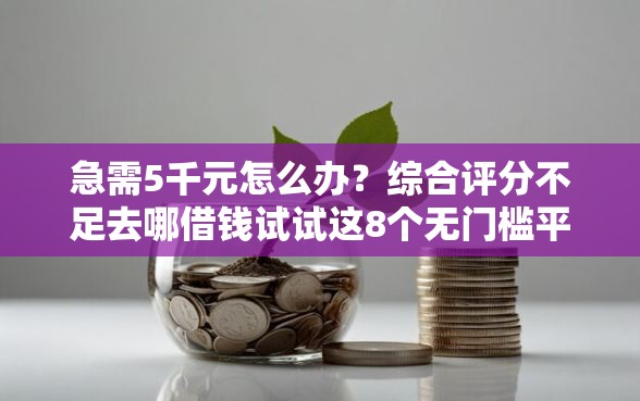 急需5千元怎么办？综合评分不足去哪借钱试试这8个无门槛平台