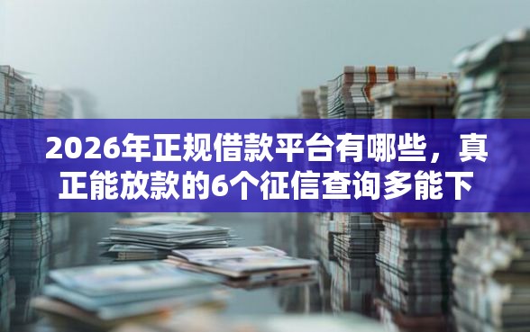 2026年正规借款平台有哪些，真正能放款的6个征信查询多能下款的平台推荐