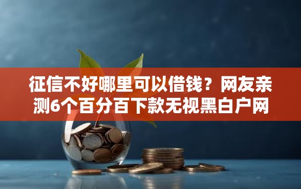 征信不好哪里可以借钱？网友亲测6个百分百下款无视黑白户网贷盘点