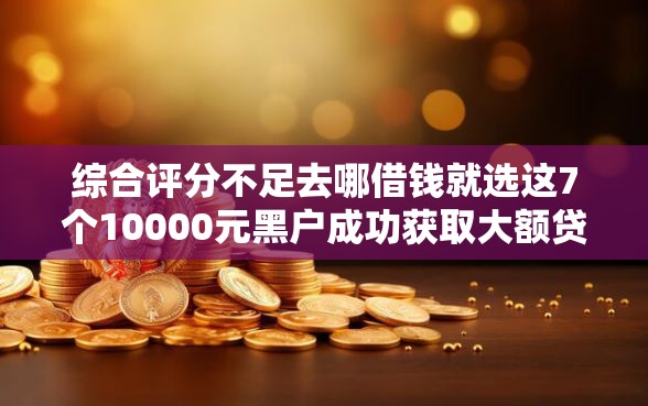 综合评分不足去哪借钱就选这7个10000元黑户成功获取大额贷款的平台