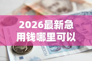 2026最新急用钱哪里可以快速借到，总结十个2025黑户借款必下口子！