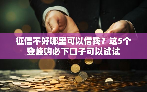 征信不好哪里可以借钱？这5个登峰购必下口子可以试试