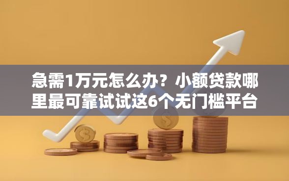 急需1万元怎么办？小额贷款哪里最可靠试试这6个无门槛平台