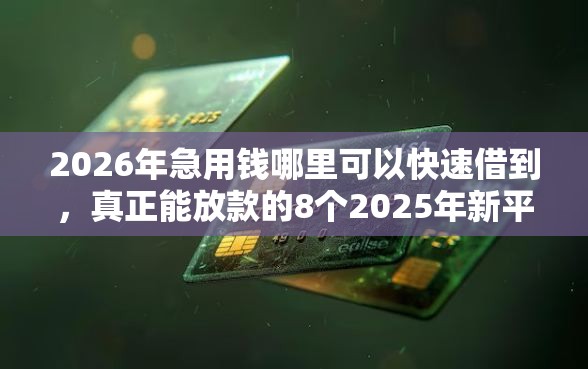 2026年急用钱哪里可以快速借到，真正能放款的8个2025年新平台黑户也能下款这种推荐