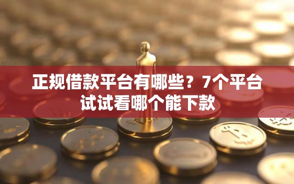 正规借款平台有哪些？7个平台试试看哪个能下款