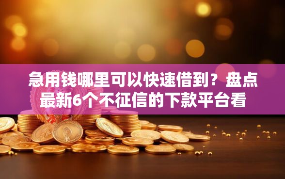急用钱哪里可以快速借到？盘点最新6个不征信的下款平台看