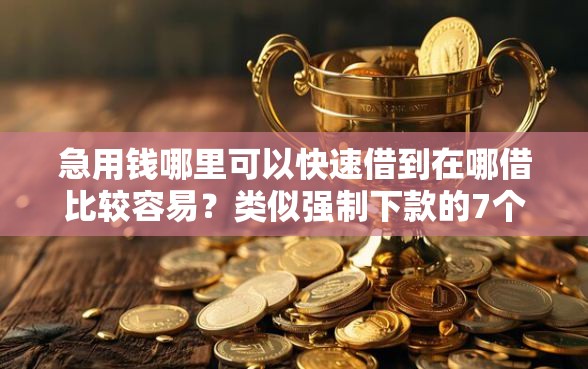 急用钱哪里可以快速借到在哪借比较容易？类似强制下款的7个口子参考