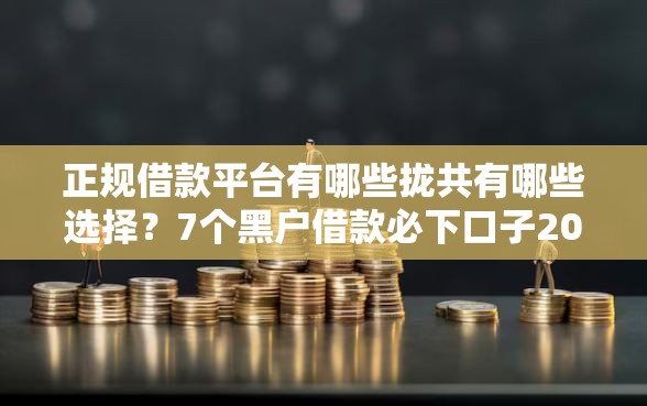 正规借款平台有哪些拢共有哪些选择？7个黑户借款必下口子2025详解