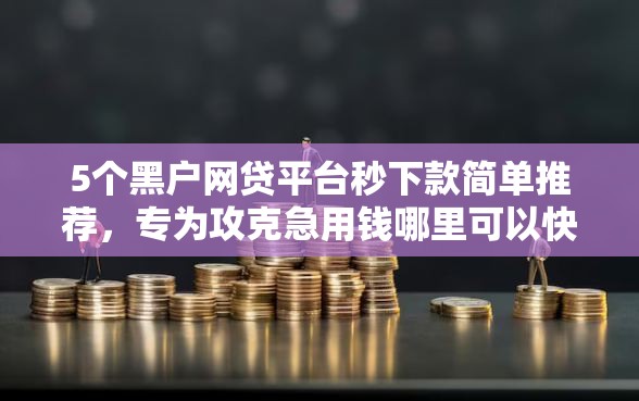 5个黑户网贷平台秒下款简单推荐，专为攻克急用钱哪里可以快速借到难题