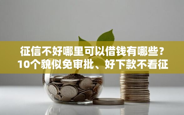 征信不好哪里可以借钱有哪些？10个貌似免审批、好下款不看征信的网贷平台合集