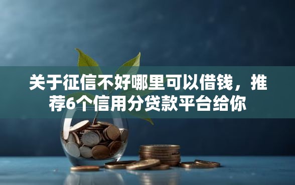 关于征信不好哪里可以借钱，推荐6个信用分贷款平台给你