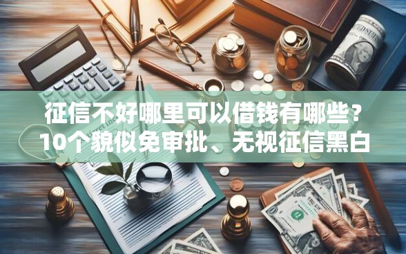 征信不好哪里可以借钱有哪些？10个貌似免审批、无视征信黑白100%秒下网贷软件合集