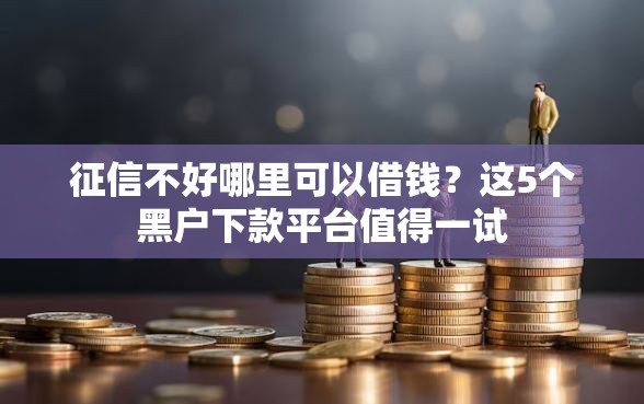 征信不好哪里可以借钱？这5个黑户下款平台值得一试