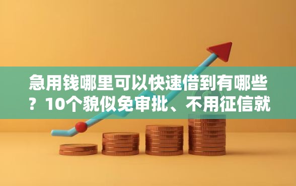 急用钱哪里可以快速借到有哪些？10个貌似免审批、不用征信就能借钱的平台合集