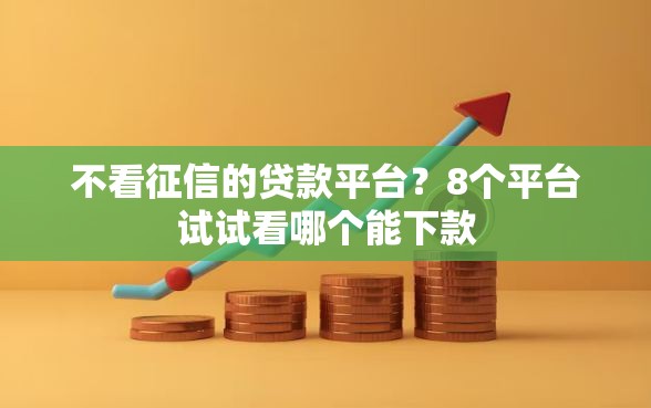 不看征信的贷款平台？8个平台试试看哪个能下款