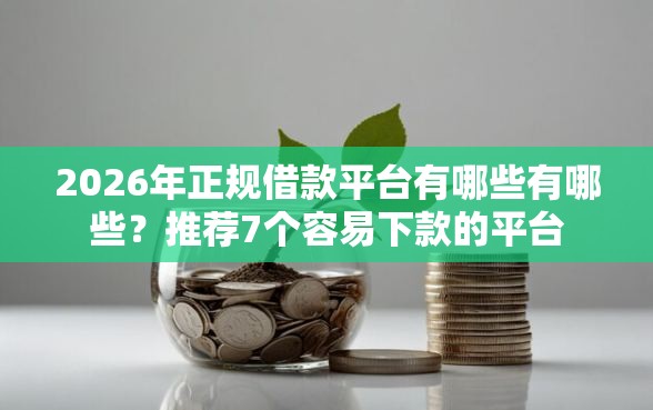 2026年正规借款平台有哪些有哪些？推荐7个容易下款的平台