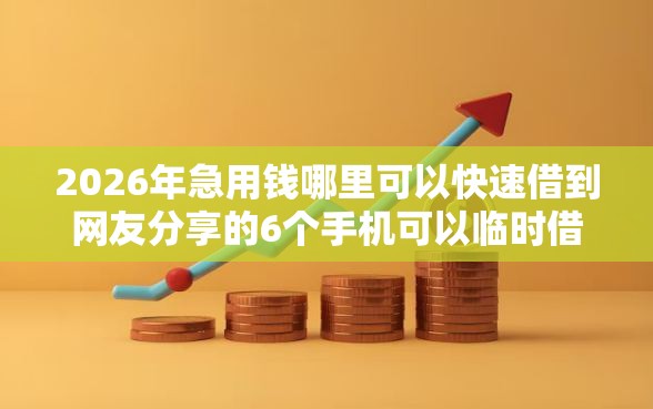 2026年急用钱哪里可以快速借到网友分享的6个手机可以临时借钱的平台我觉得不错！