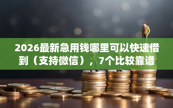 2026最新急用钱哪里可以快速借到（支持微信），7个比较靠谱的借钱app无私分享