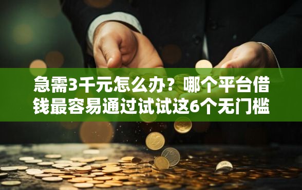 急需3千元怎么办？哪个平台借钱最容易通过试试这6个无门槛平台