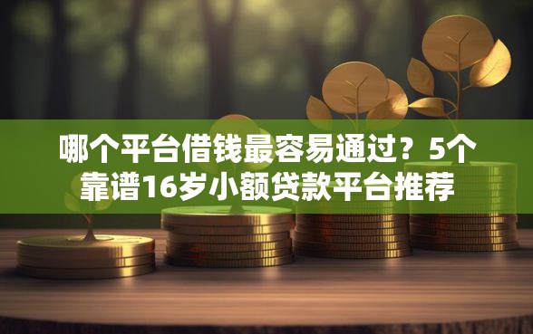 哪个平台借钱最容易通过？5个靠谱16岁小额贷款平台推荐