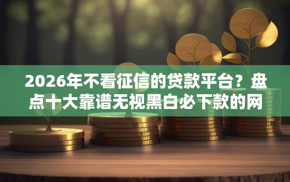 2026年不看征信的贷款平台？盘点十大靠谱无视黑白必下款的网贷口子
