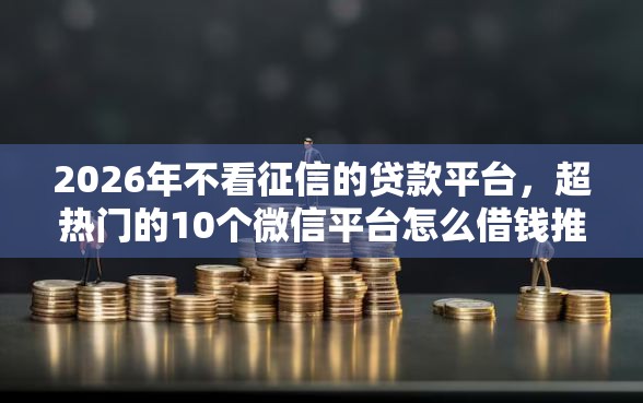 2026年不看征信的贷款平台，超热门的10个微信平台怎么借钱推荐