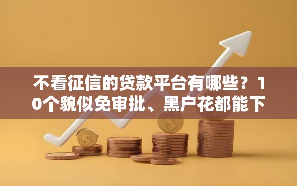 不看征信的贷款平台有哪些？10个貌似免审批、黑户花都能下款的平台啊合集