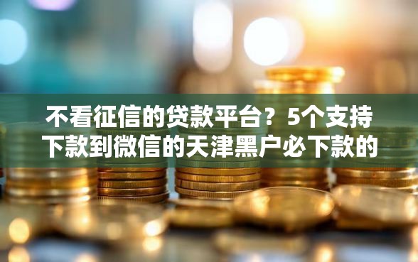 不看征信的贷款平台？5个支持下款到微信的天津黑户必下款的口子