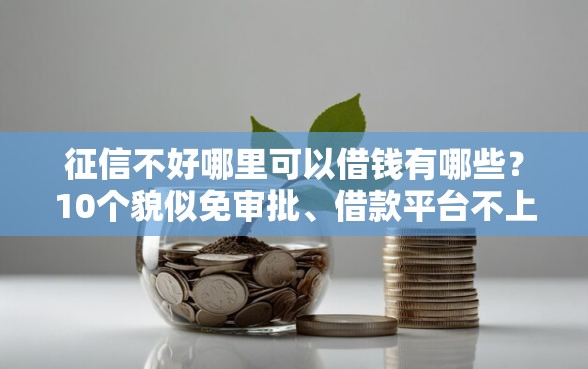征信不好哪里可以借钱有哪些？10个貌似免审批、借款平台不上征信的合集