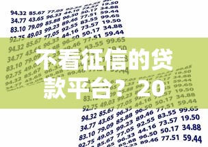 不看征信的贷款平台？2026最新测评10个借款软件不看征信放款快