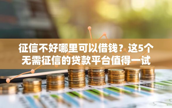 征信不好哪里可以借钱？这5个无需征信的贷款平台值得一试
