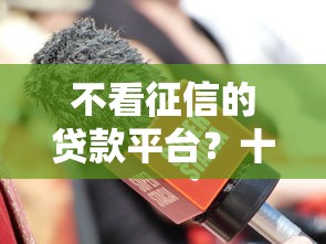 不看征信的贷款平台？十大轻松贷10万的口子推荐