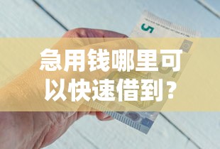 急用钱哪里可以快速借到？2026最新测评10个平台可以借钱