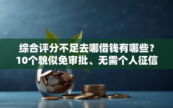 综合评分不足去哪借钱有哪些？10个貌似免审批、无需个人征信的借款平台合集