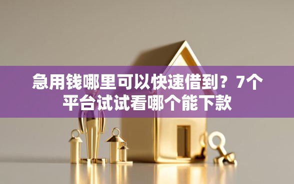 急用钱哪里可以快速借到？7个平台试试看哪个能下款