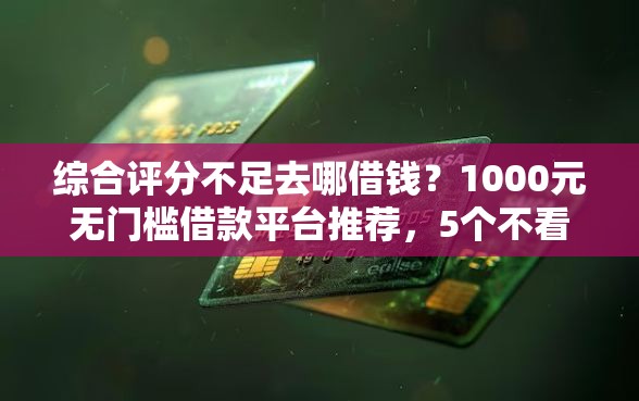综合评分不足去哪借钱？1000元无门槛借款平台推荐，5个不看年龄征信负债的口子盘点