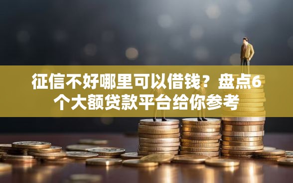 征信不好哪里可以借钱？盘点6个大额贷款平台给你参考