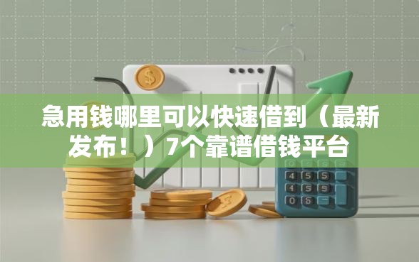 急用钱哪里可以快速借到（最新发布！）7个靠谱借钱平台