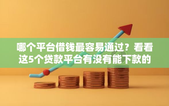 哪个平台借钱最容易通过？看看这5个贷款平台有没有能下款的