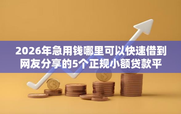 2026年急用钱哪里可以快速借到网友分享的5个正规小额贷款平台我觉得不错！