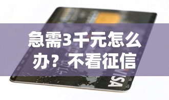 急需3千元怎么办?不看征信的贷款平台试试这7个无门槛平台 急需3千元怎么办?不看征信的贷款平台试试这7个无门槛平台